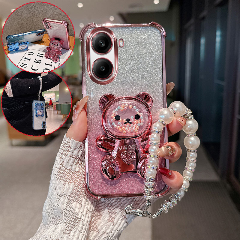 Cute Bear Cartoon Holder Pearl - Oppo Tablet Accessories 评论和价格