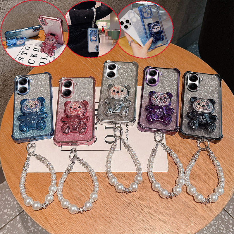 Cute Bear Cartoon Holder Pearl - Oppo Tablet Accessories 评论和价格